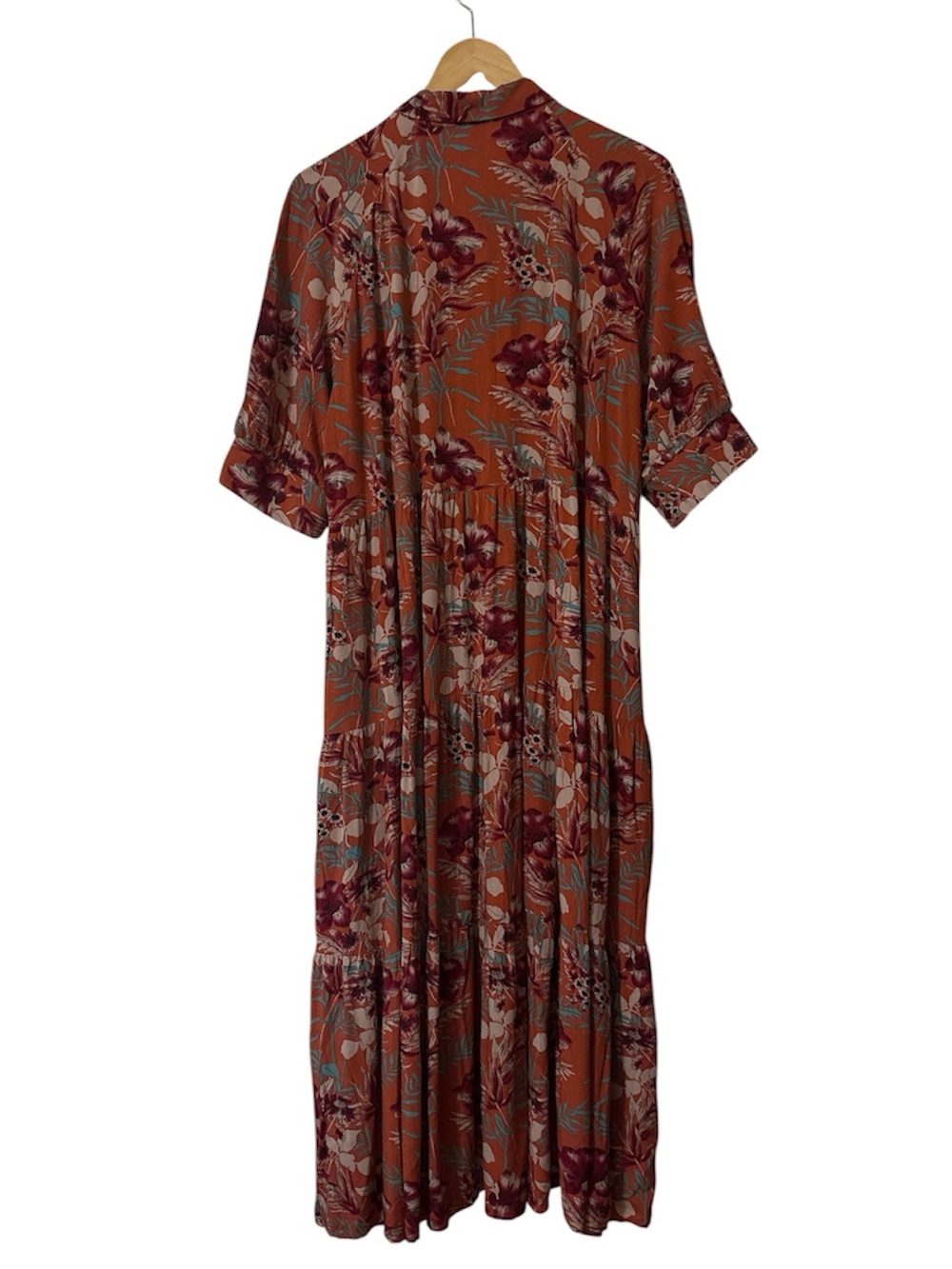 Natural Life Rebecca Tiered Midi Dress in Rust / Orange Sz Large NWOT - Picture 6 of 10
